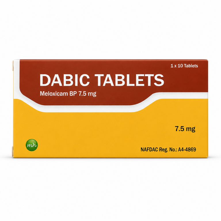 Dabic Meloxicam BP 7.5 mg Tablets x 10 Tablets